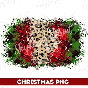 Sublimation de fond léopard et à carreaux PNG, Noël de fond Png, Buffalo à carreaux Png, rouge et vert, motif léopard Png, T-shirt Png