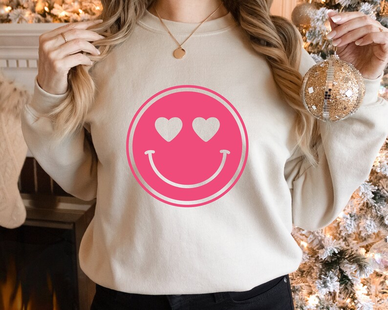 Heart Eyes Smiley SVG Love Happy Face Svg Png Smiley Svg Etsy