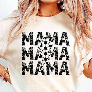 Soccer maman SVG, PNG de football, maillot de football Svg, foudre Png, football maman chemise Svg, Svg le jour du match, football maman Svg, Svg amateur de football
