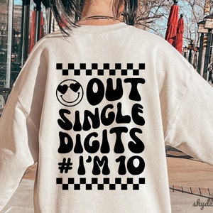 Peace Out Single Digits Ich bin 10 SVG, 10. Geburtstags-Svg, zehnter Geburtstags-Svg, Geburtstags-Shirt-Svg, Geburtstagsjunge, Geburtstagskind, Geburtstags-Svg Png