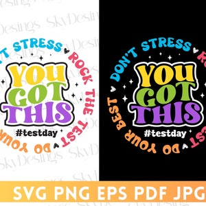 Ce l'hai fatta SVG, Test Day SVG, Test SVG, Rock The Test SVG, Insegnante Test Day, Test STAAR SVG, Magliette per insegnanti Test Day SVG, Test Day Png