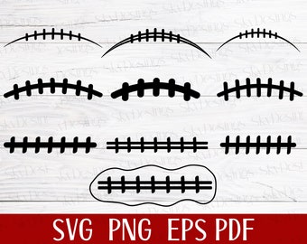 Football Laces Svg Bundle, Football Clipart, Football Svg Files, Football Silhouette, Football Stitch Svg, Football Laces Cut File, Cricut