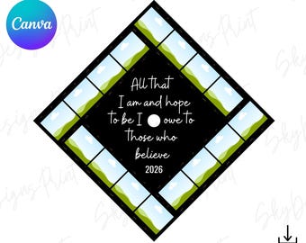 Czapka absolwenta z Canva do edycji, Szablon czapki absolwenta z Canva Photo Strip, Klasa 2026, Ukończenie szkoły 2026, Czapka absolwenta DIY