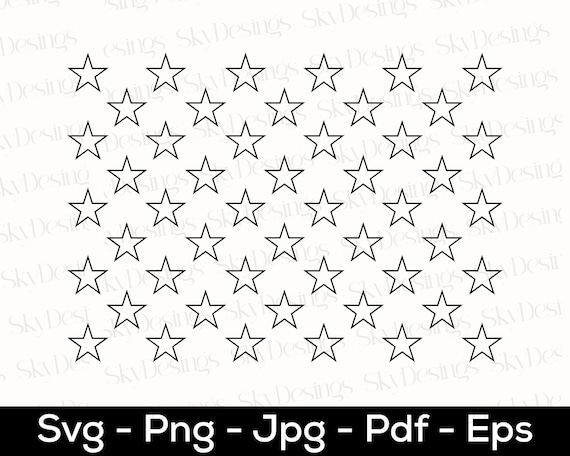50 STARS Svg Png, American Flag Stars svg, Union 50 stars sv