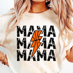 Mamá de baloncesto SVG, Baloncesto PNG, Rayo Png, Camiseta de mamá de baloncesto Svg, Día del juego Svg, Camiseta de baloncesto Svg, Mamá de baloncesto Svg