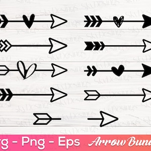 Arrow SVG, Arrows, Arrow Clipart, Arrow Sign, Arrow With Heart Svg, Arrow Vector, Arrow Cut File, Split Arrow Svg,Arrow Svg Files for Cricut