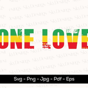 Diseño SVG de One Love Rasta, Svg de amante de la música reggae, amor por Jamaica, afroamericano, orgulloso negro, archivo Svg de diseño de camiseta para Cricut