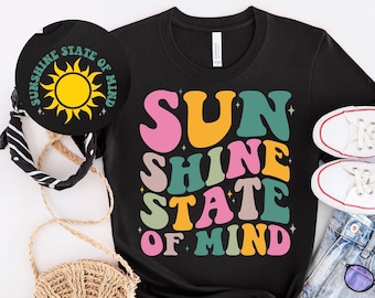 Sunshine State of Mind PNG SVG, retro zomer SVG png, populaire trendy zomer, Sunshine SVG png, preppy zomer ontwerp png, zomershirt SVG