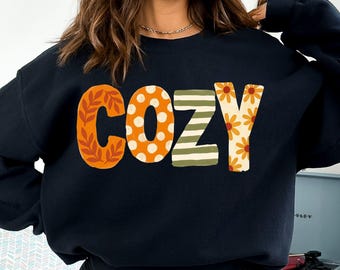 Cozy PNG, Fall Vibes Png, Cozy Season Png, Autumn Png, Cozy Vibes Png, Fall Season Png, Floral, Striped, Polka Dots, Preppy Cozy Shirt Png