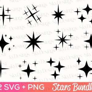 Funkeln der Sterne SVG Bundle, Funkeln SVG, Stern zwart, Sterne svg, Stern Clipart, helle Sterne, funkeln Png, funkelnde Sterne svg, glitzernde Sterne