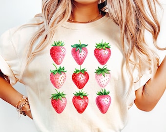 Vintage Strawberry PNG: Watercolor Berry Clipart (Digital Download)