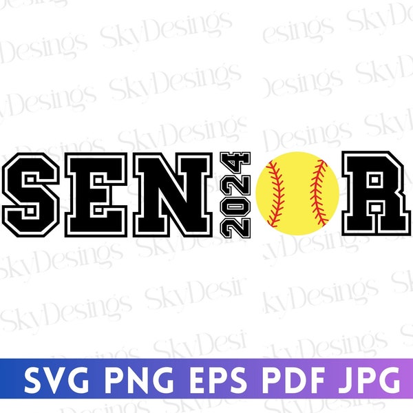 Softball Senior 2024 SVG, Softball svg, Senior Softball svg, Senior 2024 svg, Senior Softball Shirt svg, Klasse von 2024 svg, Softball Graduate