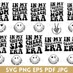 In My Cheer Era SVG Bundle, Cheer Mom Svg, Cheer Dad Svg, Cheer Sis Svg, Cheer Aunt Svg, Cheer Coach Svg, Cheerleader Svg, Cheerleading Svg