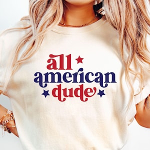 SVG de "All American Dude", SVG de camiseta del 4 de julio para niños, SVG del 4 de julio, SVG de "American Dude", SVG del 4 de julio, SVG patriótico, Día de la Independencia