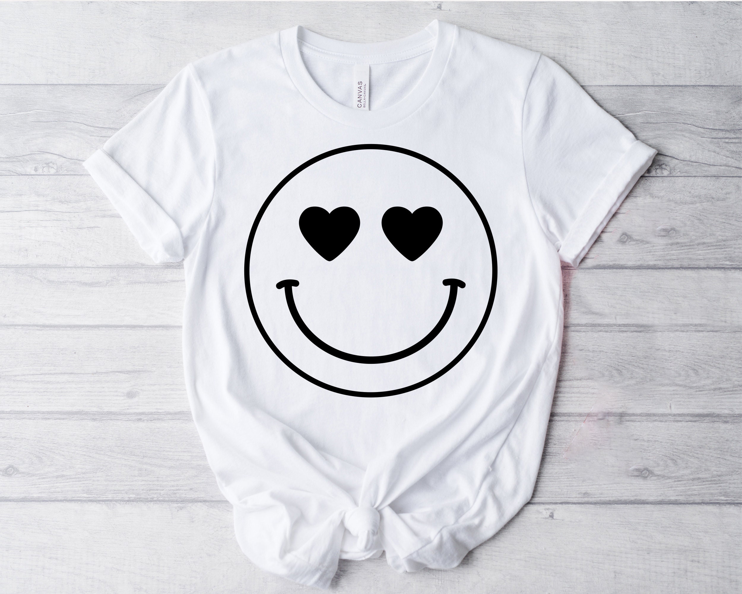 Heart Eye Smile Face SVG, Smile Face Svg File, Happy Face