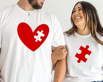 Heart Puzzle SVG, Valentine Couples SVG, Matching Couples Valentine's Day Svg, Funny Couples Valentines Shirts Svg, Matching Anniversary Svg