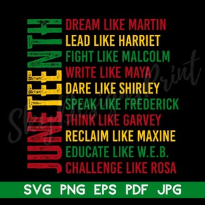 Juneteenth SVG PNG, Dream Like Martin Svg, Black History Svg, Juneteenth Shirt Svg, Black History Month Svg, Black Leaders Svg, Freedom Day
