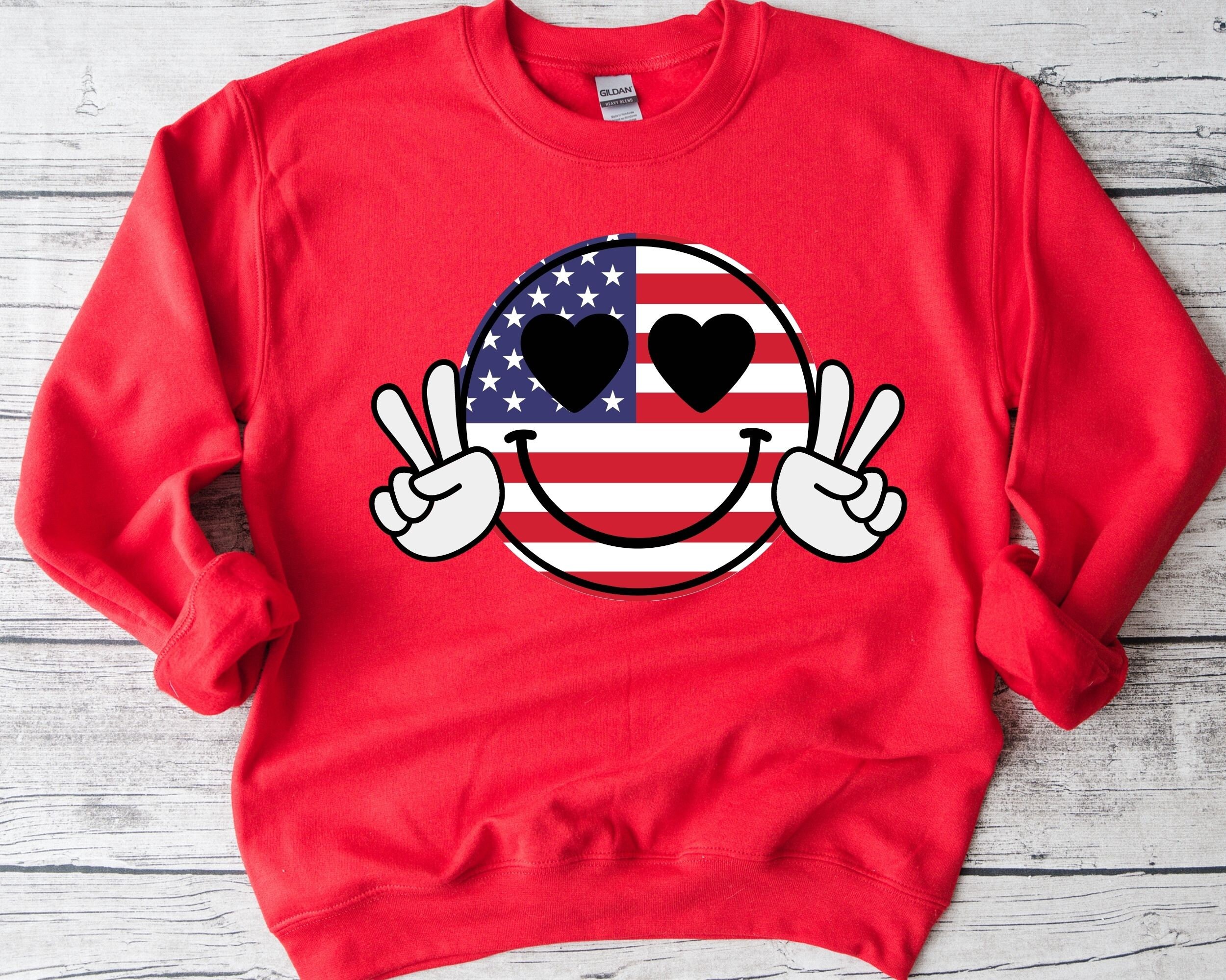 American Flag Smile Face SVG, 4th of July Svg, American Flag