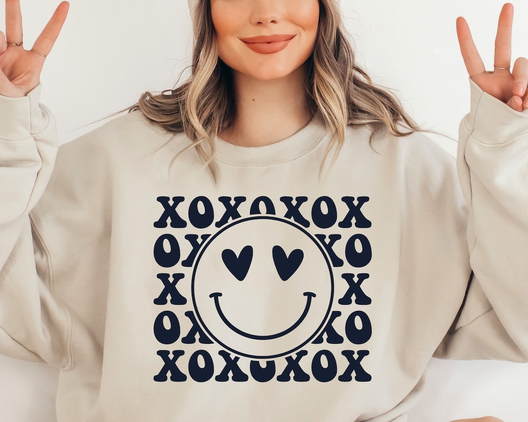 Love Happy Face SVG, XOXO Svg, Love Heart Svg, Heart Eyes Happy Face ...