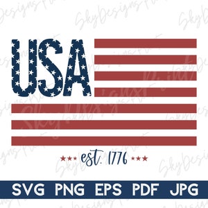 Est. EE. UU. 1776 SVG, América Svg, 4 de julio Svg, Patriótico Svg, EE. UU. Png, 1776 Svg, Día de la Independencia Svg, Bandera estadounidense Svg, Memorial Day Svg