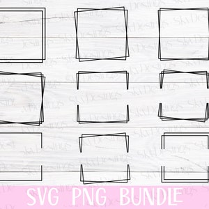 Bundle SVG cadre carré, Svg carré, cadre Svg, Double carré Svg, monogramme cadre Svg, Double cadre Svg, Split carré Svg, fichiers Svg frontière