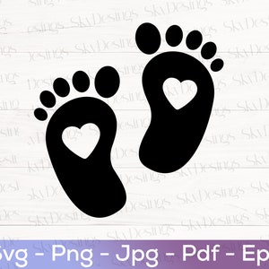 Baby Footprint SVG, Baby Feet Svg, Baby Foot Svg, Baby Feet Clipart, Baby Feet Heart Svg, Baby Shower Svg, Baby Svg, Cut File For Cricut