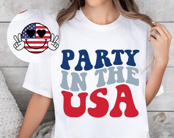 Party In The USA SVG, Retro 4th of July Png, 4th of July Svg, Fourth of July Svg, Independence Day Svg, 4th Of July Shirt Design, Usa Svg