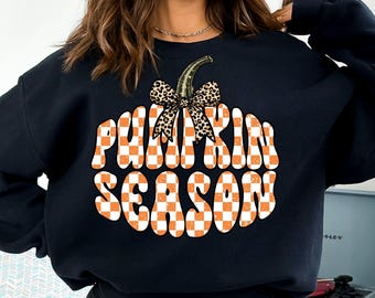 Pumpkin Season PNG, Retro Checkered Fall Png, Leopard Bow Pumpkin Png, Distressed Autumn Png, Fall Vibes Png, Fall Sublimation Design