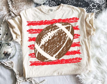 Distressed Football Striped PNG Design, Game Day Png, Football Mom Png, Fall Sports (Digital Download)