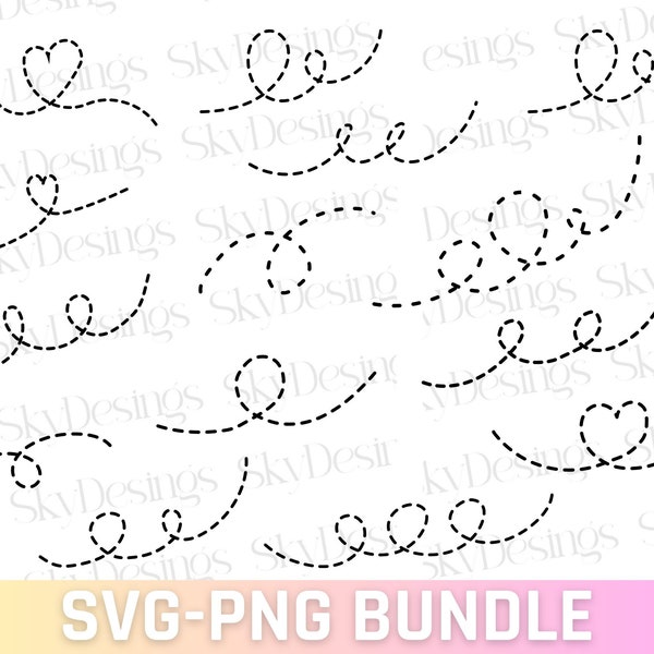 Dotted Line Svg, Dashed Lines Svg, Dotted Line Clipart, Travel Svg, Route Svg, Dotted Path Svg, Heart Dashed Line Svg, Dashed Line Doodles