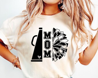 Cheer Mom SVG PNG, Megaphone Svg, Pom Pom Svg, Cheerleader Svg, Cheer Mom Shirt Svg, Cheer Life Svg, Cheerleading Svg, Cheerleader Mom Svg