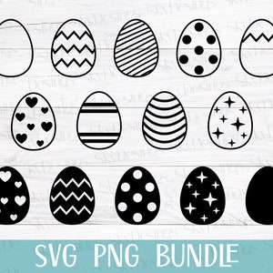 Archivos SVG de paquete de huevos de Pascua, huevos de Pascua Svg, contorno de huevo Svg, SVG de Pascua, archivos de corte de huevos de Pascua, feliz Pascua Svg, huevo Svg, Pascua Png