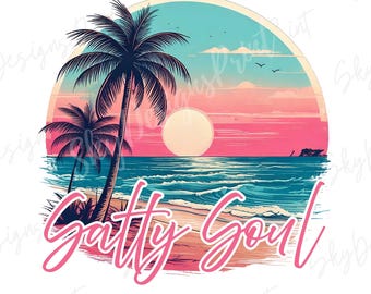 Salty Soul Beach Design PNG: vibrazioni estive alla moda (download digitale)