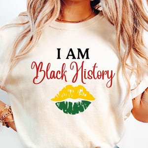 Ich bin schwarze Geschichte SVG PNG, schwarze Geschichte Monat SVG, Afroamerikaner Kunst, schwarze Frauen Kunst, Juniteenth Design, schwarze Geschichte Monat Shirt Kunst, schwarze Geschichte