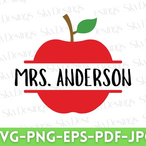 Apple Name Frame SVG, Apple Monogram Frame SVG, Teacher SVG, Teacher Monogram Svg, Apple Monogram Svg, Back to School Svg, Cricut Cut Files