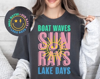 Boat Waves Sun Rays Lake Days SVG PNG, Lake Days Svg, Lake Life Svg, Lake Vacation Svg, Summer Vibes, Lake Shirt Svg, Lake Svg, Summer Svg