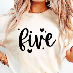 Five SVG, 5th Birthday Girl Svg, Fifth Birthday Svg, Birthday Girl Svg, 5th Birthday Shirt Svg, Birthday Princess, Birthday Party Svg, PNG
