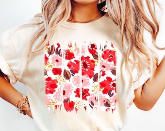 Boho Wildflower Brushstroke PNG, Floral T-Shirt Design (Digital Download)