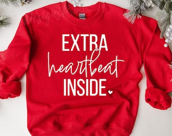 Pregnancy SVG, Extra Heartbeat Inside SVG, Pregnant Svg, Mom To Be Svg, Pregnant Shirt Svg, Maternity Svg, Pregnancy Announcement Svg, Png