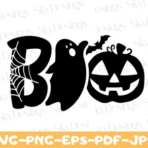 Boo SVG, Halloween SVG, Ghost SVG, Pumpkin Svg, Spooky Svg, Bat Svg, Spider Web Svg, Halloween Shirt Svg, Halloween Svg Files, Cricut Svg