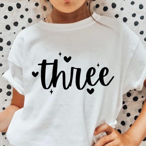 Drei SVG, dritten Geburtstag svg, 3. Geburtstag svg, Geburtstagskind svg, 3 svg, drei Jahre altes svg, Geburtstags-Shirt-Svg, 3. Geburtstags-Shirt-Svg