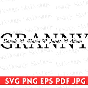 Grand-mère SVG, grand-mère split nom cadre Svg, grand-mère chemise Svg, vie de grand-mère, grand-mère Svg, grand-mère monogramme Svg, fête des mères Svg, meilleure grand-mère