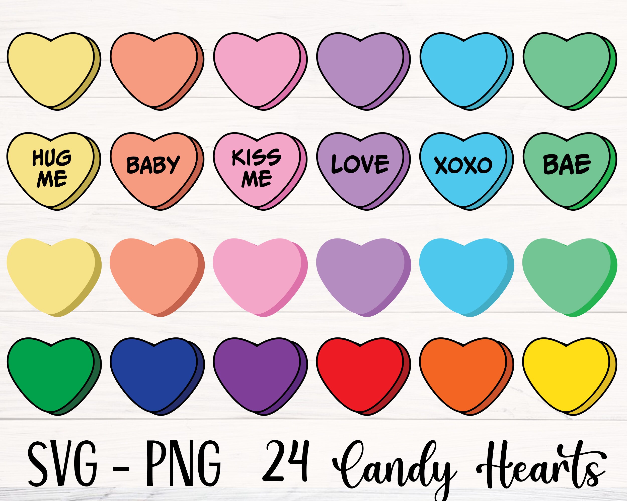CANDY HEART SVG Conversation Hearts Svg Candy Hearts Etsy