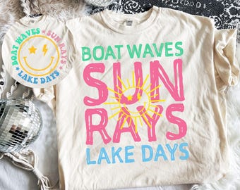 Boat Waves Sun Rays Lake Days SVG PNG, Lake Life Svg, Summer Lake Svg, Lake Vacation Svg, Summer Svg, Beach, Lake Days Svg, Lake Shirt Svg