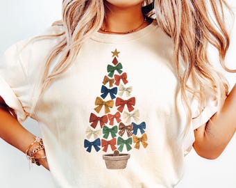 Bow Christmas Tree PNG, Preppy Christmas Tree Png, Coquette Christmas Png, Merry Christmas, Bow Tree, Christmas Shirt, Sublimation Design