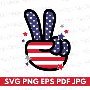 Amerikaanse vlag vredesteken SVG, 4 juli vredesteken SVG, patriottische vrede handteken png, Independence Day, Amerikaanse vlag Svg, vredesteken png