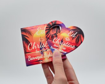 Sunset Beach Wedding Favor: Personalized Magnet Bottle Opener