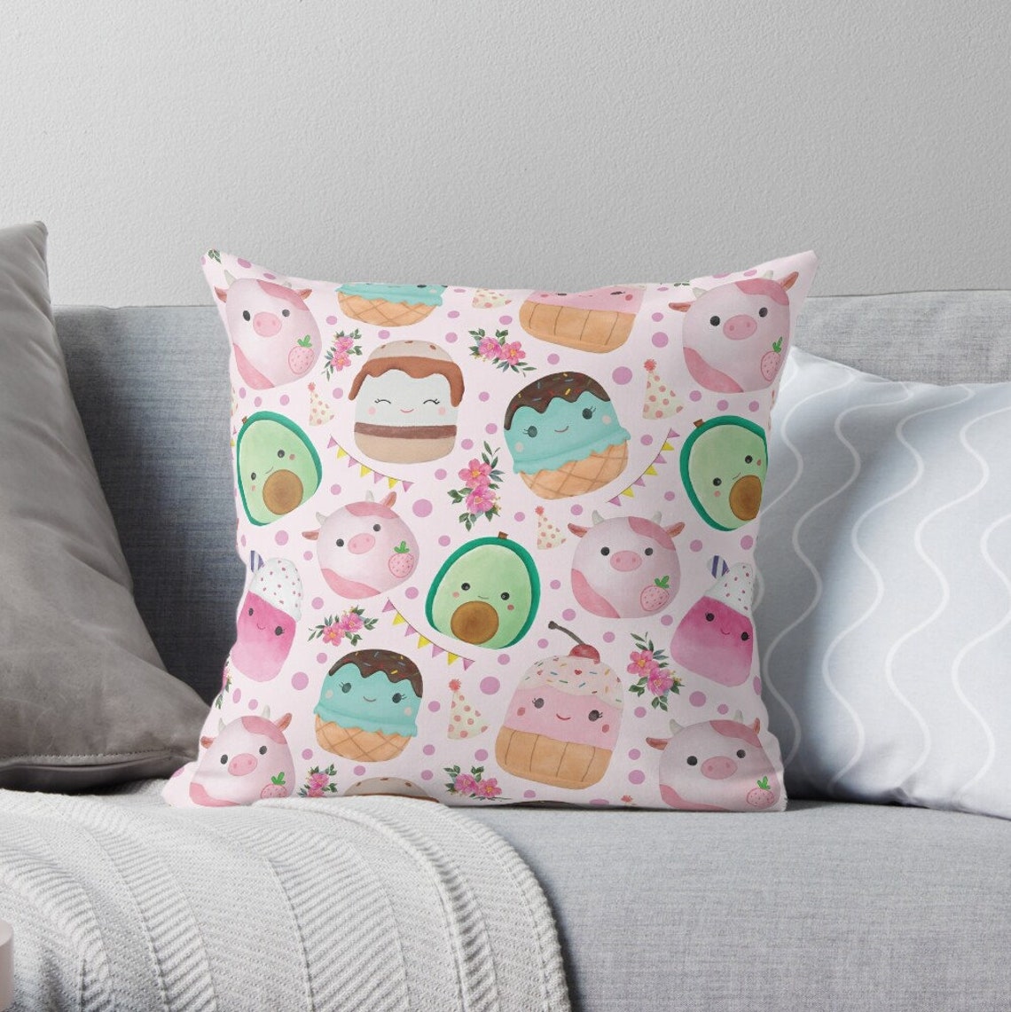 Cute Squishmallows Seamless Pattern, Squish Toys Pattern, Squishmallows