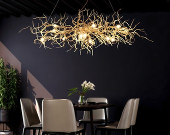 Golden Tree Root Chandelier