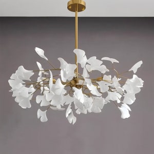 Ceramic Ginkgo Leaf Spread Chandelier